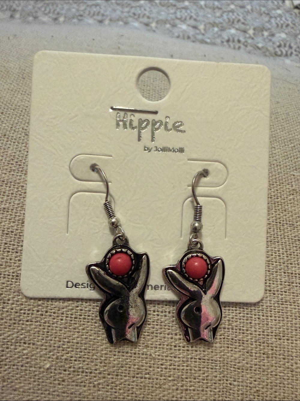 Pink Bunny Drop Earrings